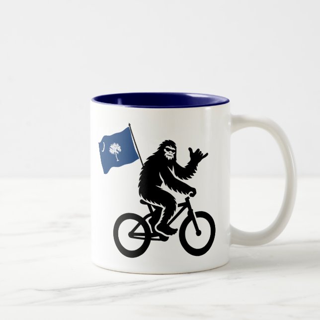 Bigfoot Cycling South Carolina Flag Two-Tone Coffee Mug (Right)