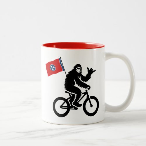 Bigfoot Cycling Tennessee Flag Two_Tone Coffee Mug