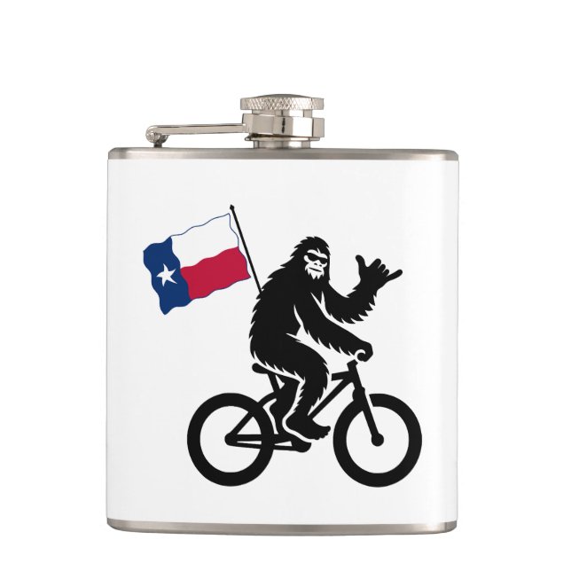 Bigfoot Cycling Texas Flag Flask (Front)
