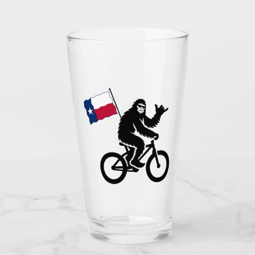 Bigfoot Cycling Texas Flag Glass