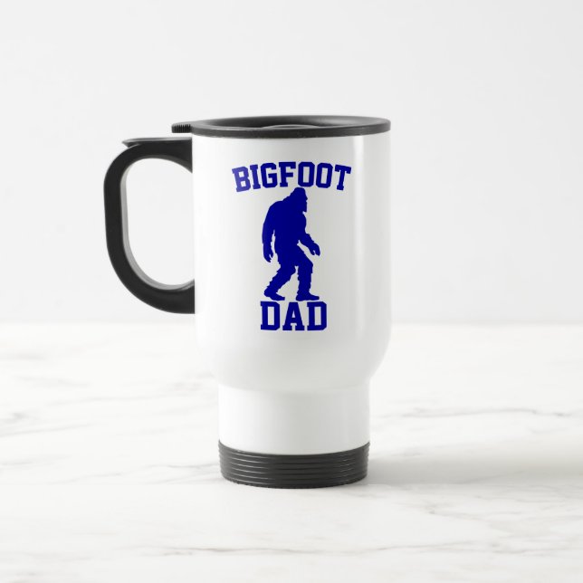 Bigfoot Dad - Funny Bigfoot Travel Mug (Left)