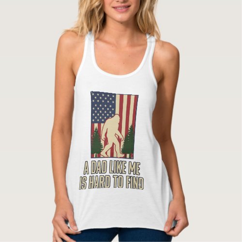 Bigfoot Dad Vintage American Flag Shirt Design_1