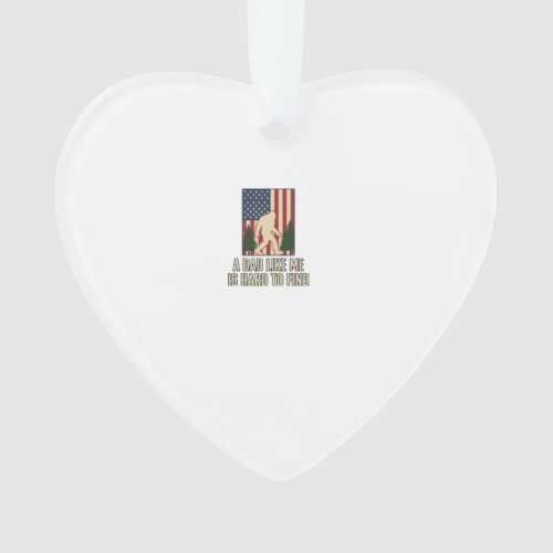 Bigfoot Dad Vintage American Flag Shirt Design_1 Ornament