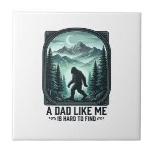 Bigfoot Dad Vintage Engraving Funny Father Shirt D Ceramic Tile