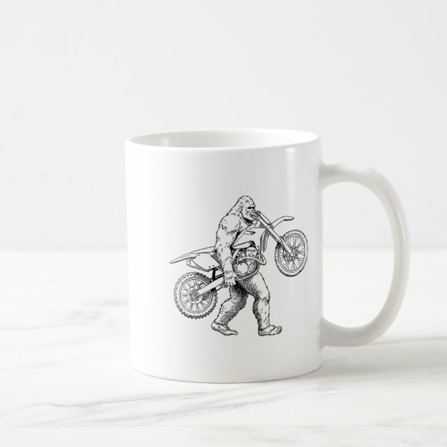 Bigfoot Dirt Bike Sasquatch Biker  Coffee Mug (Right)