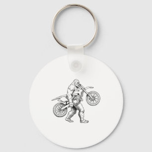 Bigfoot Dirt Bike Sasquatch Biker  Keychain