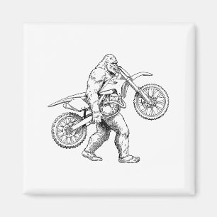 Bigfoot Dirt Bike Sasquatch Biker  Magnet