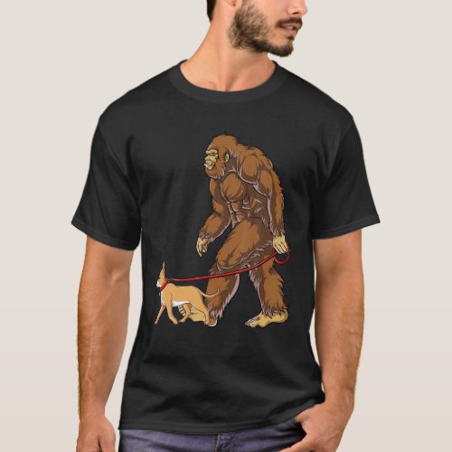 Bigfoot Dog Walk Chihuahua Men Women Sasquatch Lov T_Shirt