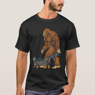 Bigfoot Dog Walk Dachshund Sasquatch Kids Men Wom T-Shirt