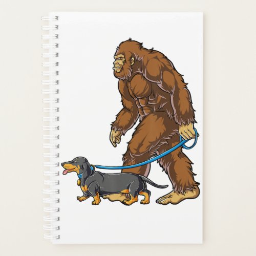 Bigfoot Dog Walk Dachshund T  Sasquatch Kids Men W Planner