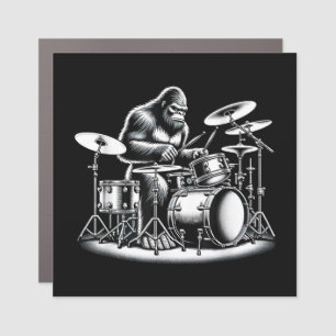 Bigfoot Drummer Sasquatch Playing Drums Musician B Car Magnet