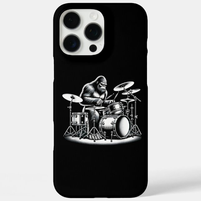 Bigfoot Drummer Sasquatch Playing Drums Musician B Case-Mate iPhone Case (Back)