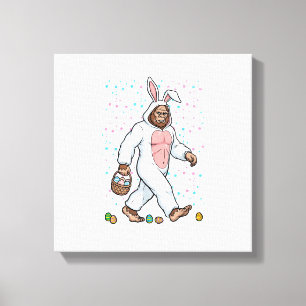 Bigfoot Easter Bunny Costume Funny Sasquatch Men W Canvas Print