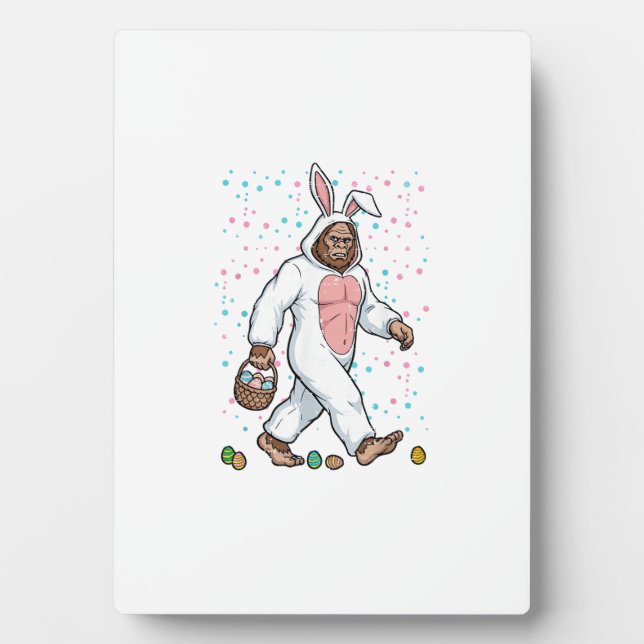 Bigfoot Easter Bunny Costume Funny Sasquatch Men W Plaque (Front)