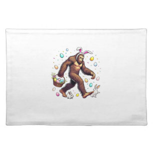 Bigfoot Easter Day Funny Sasquatch Cute Bunny East Cloth Placemat
