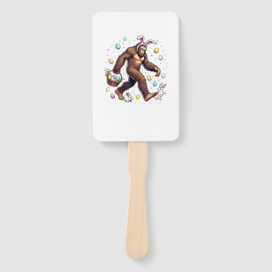 Bigfoot Easter Day Funny Sasquatch Cute Bunny East Hand Fan