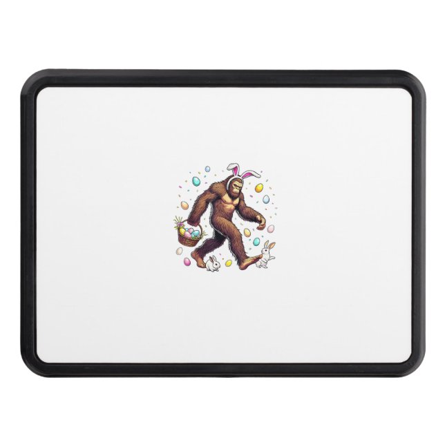Bigfoot Easter Day Funny Sasquatch Cute Bunny East Hitch Cover (Front)