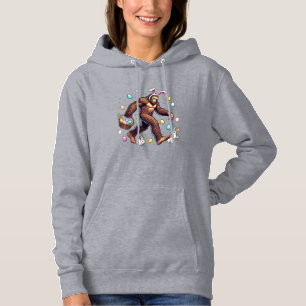 Bigfoot Easter Day Funny Sasquatch Cute Bunny East Hoodie