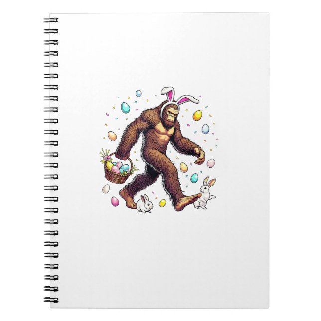 Bigfoot Easter Day Funny Sasquatch Cute Bunny East Notebook (Front)