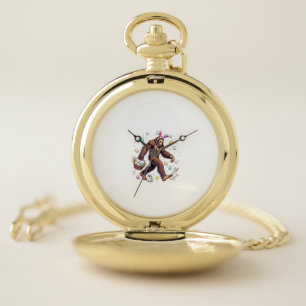 Bigfoot Easter Day Funny Sasquatch Cute Bunny East Pocket Watch