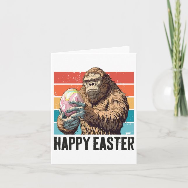 Bigfoot Easter Egg Happy Easter Day Bigfoot Lover  Card (Front)