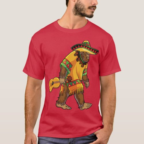 Bigfoot El Squatcho Cinco de Mayo Mexican Mariachi T_Shirt