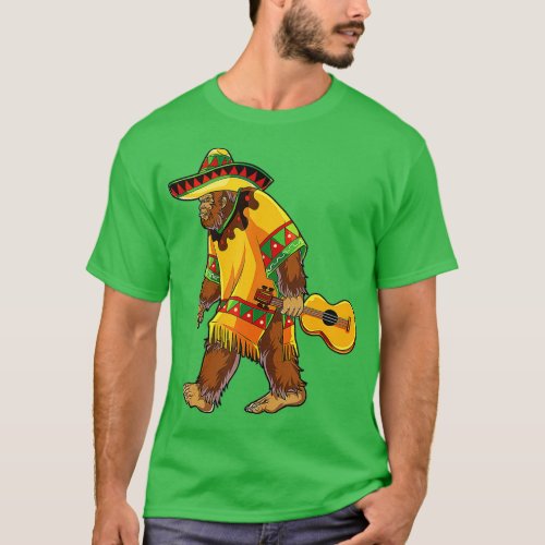 Bigfoot El Squatcho Cinco de Mayo Mexican Poncho S T_Shirt
