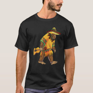 Bigfoot El Squatcho Mexican Poncho Sombrero Cinco T-Shirt