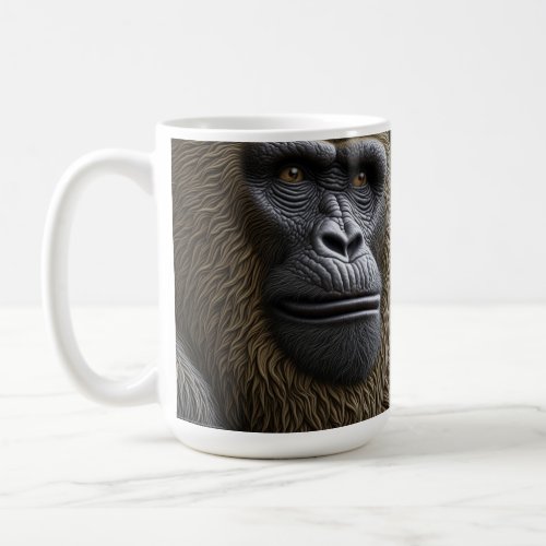 Bigfoot Face Closeup  Gorilla Skunk Ape Coffee Mug
