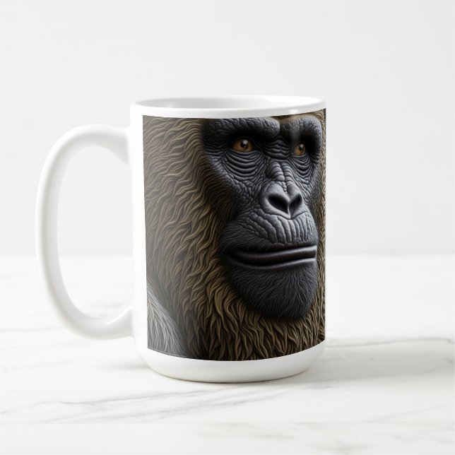 Bigfoot Face Closeup | Gorilla, Skunk Ape Coffee Mug (Left)