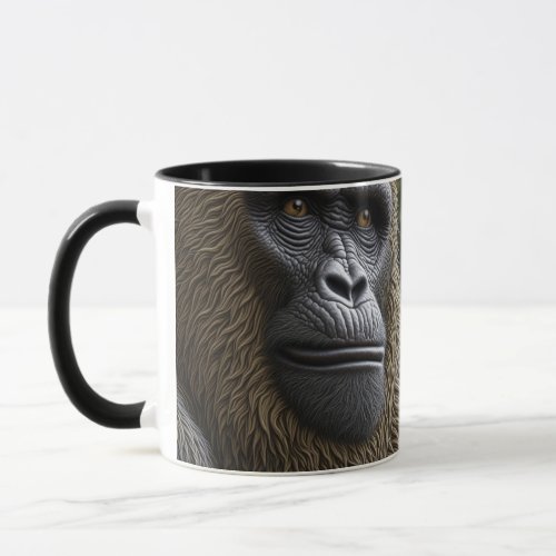 Bigfoot Face Closeup  Gorilla Skunk Ape Mug