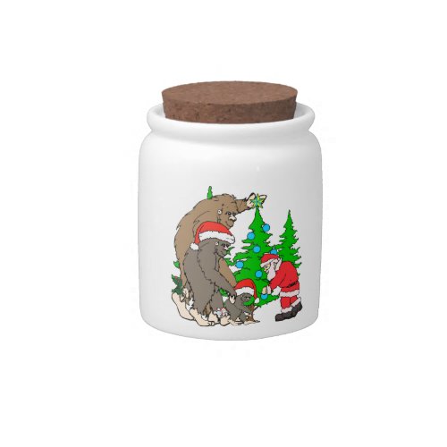 Bigfoot family  and Santa Candy Jar