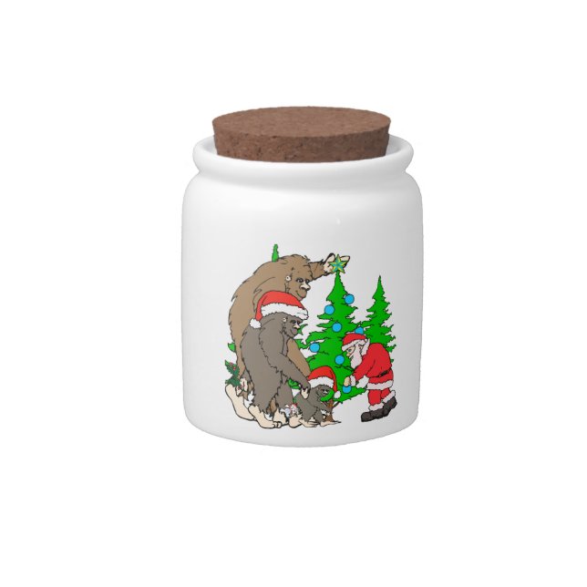 Bigfoot family  and Santa Candy Jar (Front)
