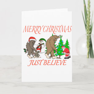 Bigfoot Family Christmas 2 Holiday Card