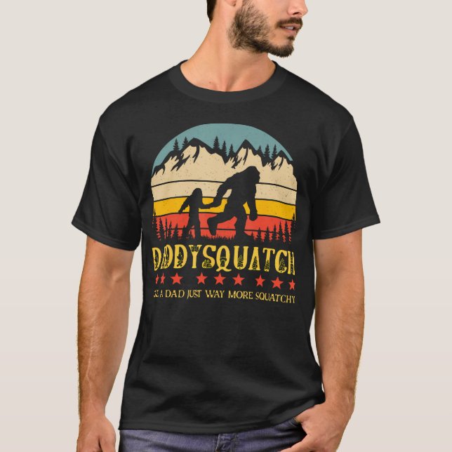 Bigfoot Family Matching Fathers' Day Daddy Squatch T-Shirt (Front)