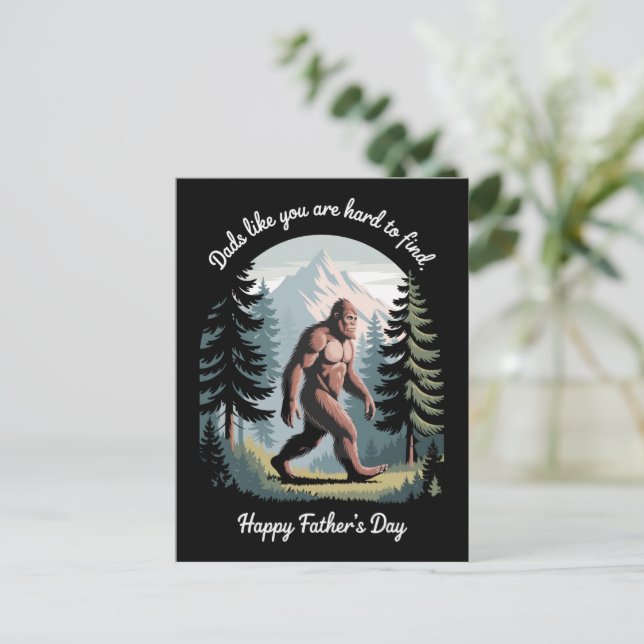 Bigfoot Father's Day Sasquatch Funny Dad Postcard (Standing Front)