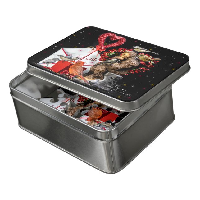 Bigfoot & feathered friends Acrylic Puzzle (Lid Open)