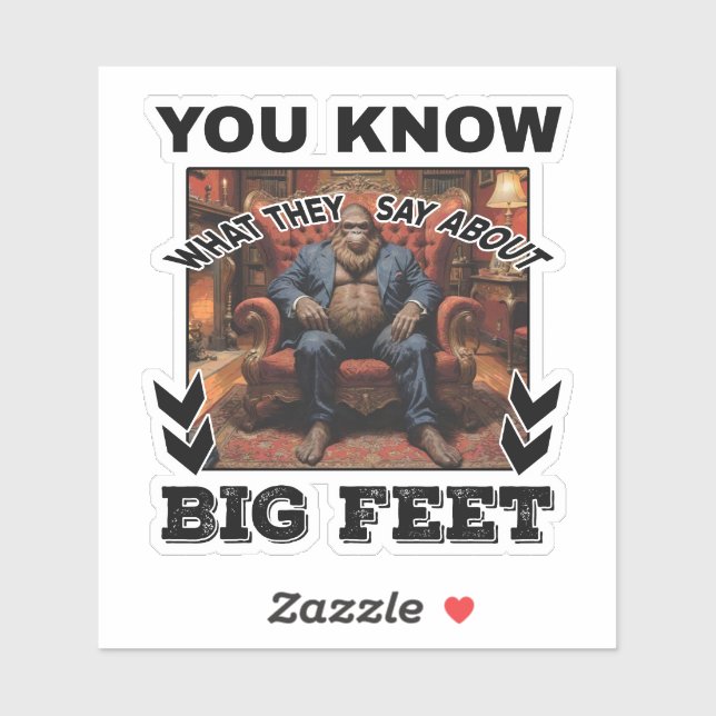 Bigfoot Feet Joke Sticker (Sheet)