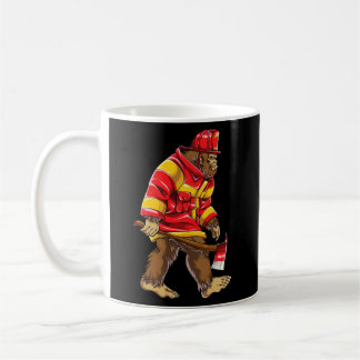 Bigfoot Firefighter Thin Red Line Sasquatch Coffee Mug