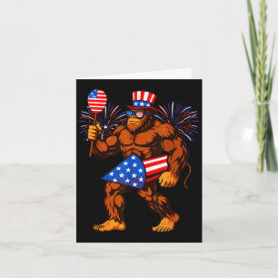 Bigfoot firework american flag bigfoot 4th of july card