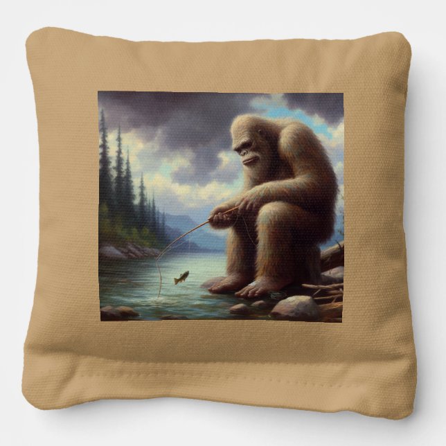 Bigfoot Fishing Cornhole Bags (Front)