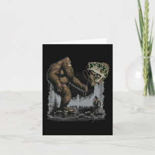 Bigfoot Fishing Funny Sasquatch Fish Card