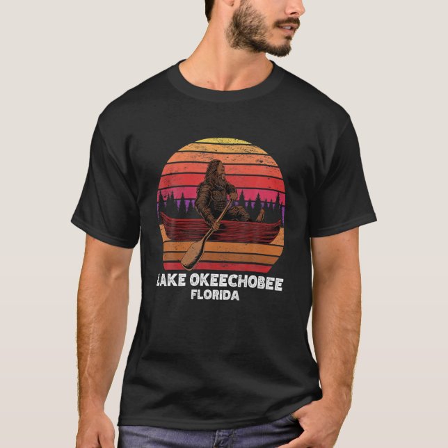 Bigfoot Fishing Lake Canoeing Lake Okeechobee T-Shirt (Front)