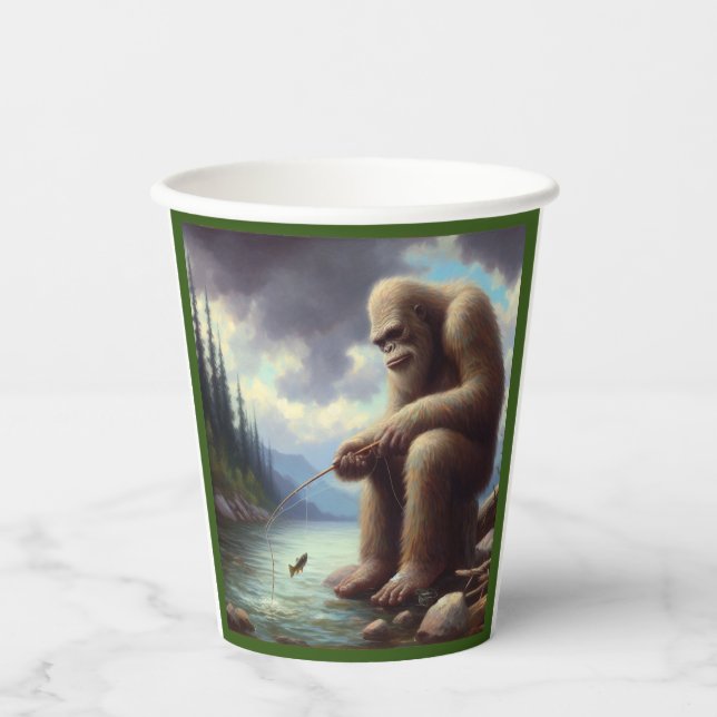 Bigfoot Fishing Paper Cups (Front)