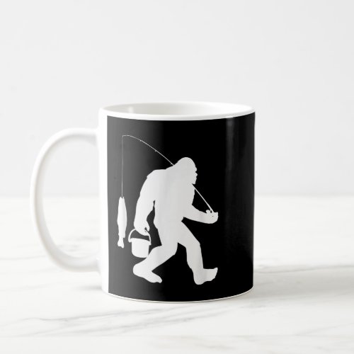 Bigfoot Fishing Shirt Funny Sasquatch and Fish Coffee Mug