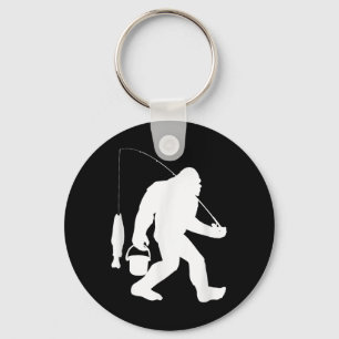 Bigfoot Fishing Shirt Funny Sasquatch And Fish Keychain