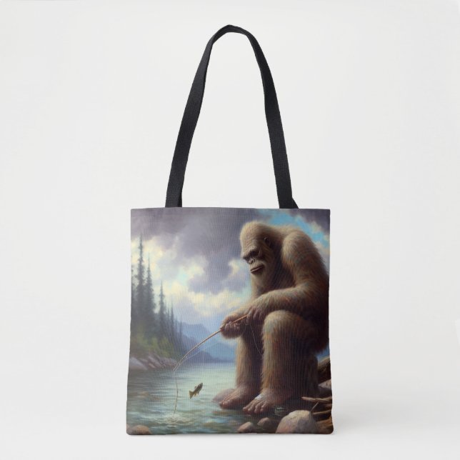 Bigfoot Fishing Tote Bag (Front)