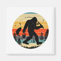 Bigfoot Fishing Yeti Sasquatch Fishermen Retro 