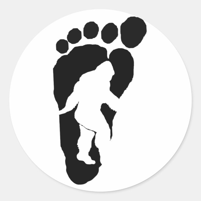 Bigfoot footprint classic round sticker (Front)