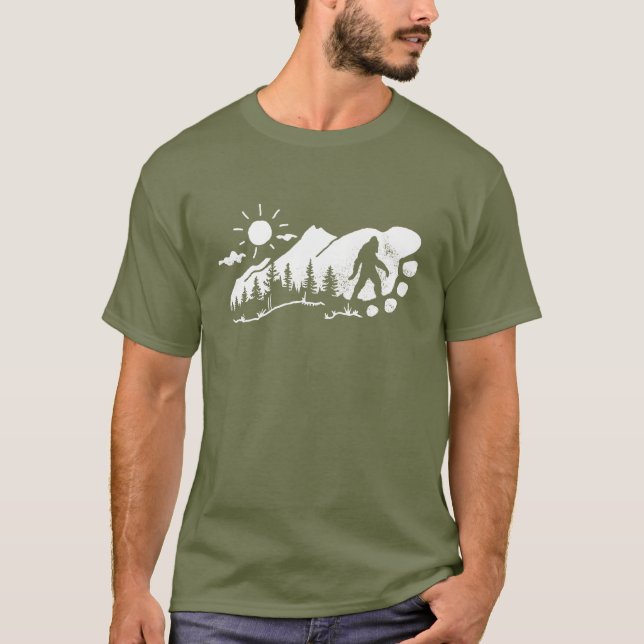 Bigfoot Footprint Graphic T-Shirt (Front)